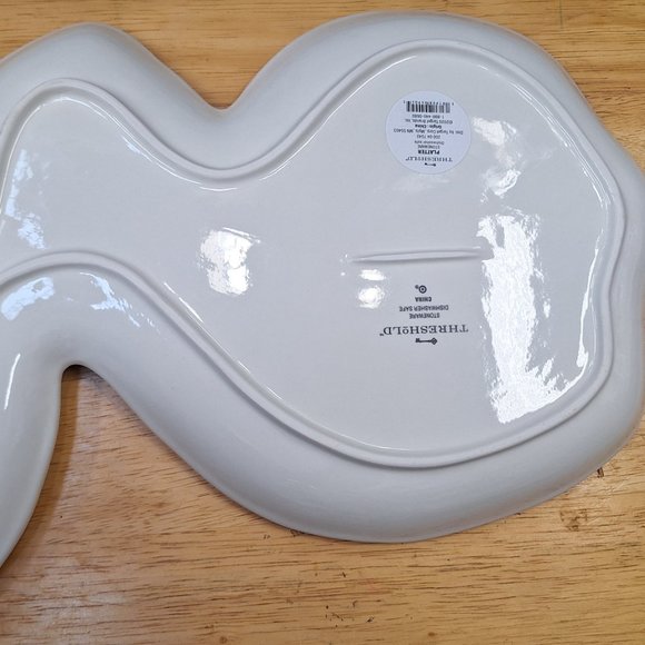 16" x 10" Stoneware Bunny Serving Platter White cream- Threshold™ - Picture 3 of 6